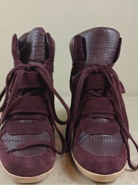 Limited by ASN Burgundy High-Top Kids Sneakers with Strap